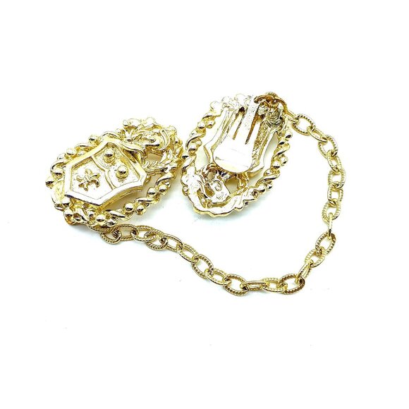 Vintage Sweater Guard with Fleur de Lis Shield and Knight Coat of Arms in Gold - Picture 2 of 2